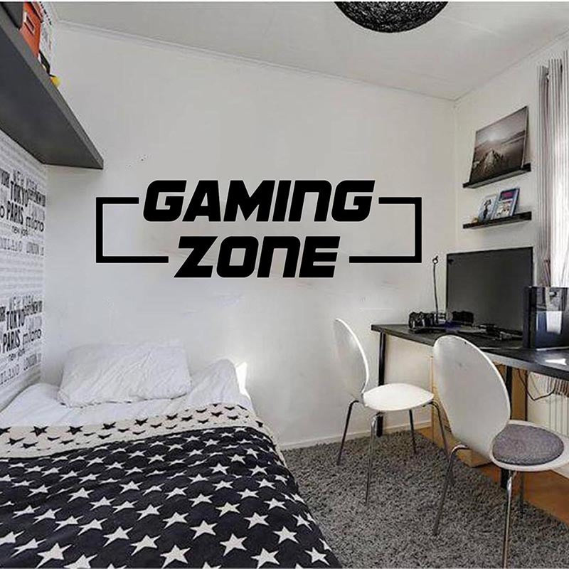 New GamingCarved Gaming Zone Pattern Wall Sticker